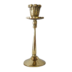 Castiçal Tulipa 15 Cm Bronze Maciço 2 Cm Base Polida a Mão