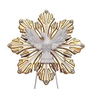Adorno Enfeite Metal Divino Espirito Santo Esplendor 25cm Mesa e Parede