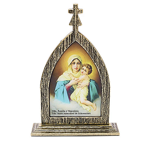 Capela  Metal Mãe Peregrina Rainha de Schoestant 17cm