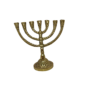 Menorá Candelabro Castiçal Bronze 13 Cm 7 Braços SacredStore