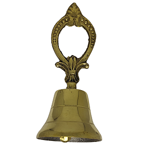 Sino Sineta De Mão P/ Mesa Balcão Bronze 12,5 Cm