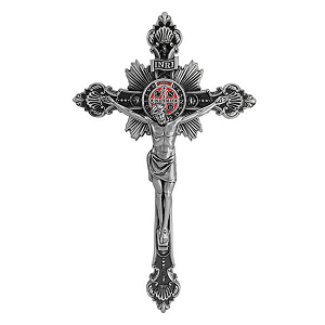 Cruz De Parede Medalha Sao Bento Sacred 24 Cm