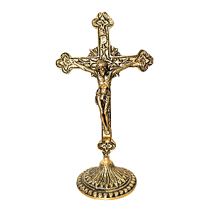 Crucifixo de Bronze de Mesa Vintage 22 Cm Sacred Store