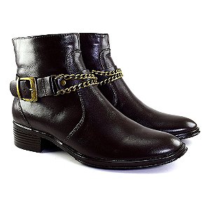 Bota Feminina Dellaflex em Couro Cano Baixo  Montana 9469-13