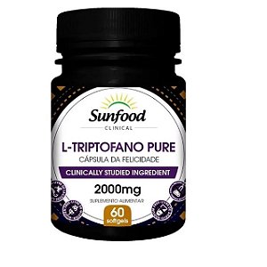 L -Triptofano Pure 2000mg 60 Capsulas Sunfood Precursor 5HTP Serotonina
