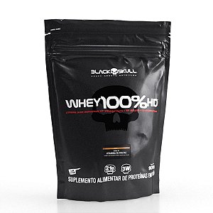 Whey 100% HD Refil 900 gramas sabor Vitamina de Frutas Black Skull