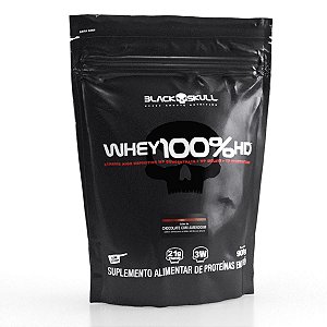 Whey 100% HD Refil 900 gramas sabor Chocolate com Amendoim Black Skull