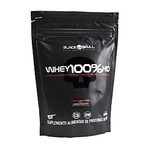 Whey 100% HD Refil 900 gramas sabor Caramelo Machiatto Black Skull