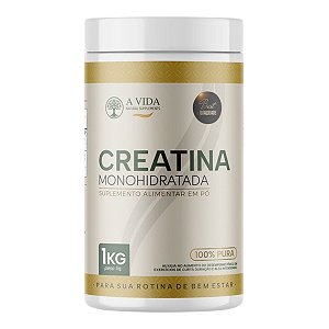 Creatina Monohidratada 1kg Premium 100% pura A Vida Natural Supplements