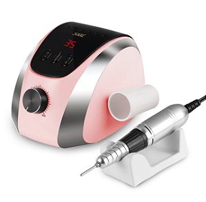 Lixadeira de Unha Motor Elétrico 35mil RPM Rosa para Alongamento de Unhas Gel D&Z838