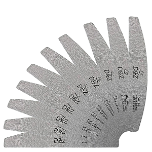 Kit 10 Lixas boomerang D&Z 100/180 para alongamento de unhas Gel