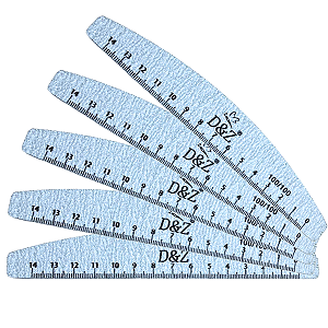 Kit 5 Lixas Regua Boomerang 100/100 D&Z 8630 para Alongamento de unha Gel