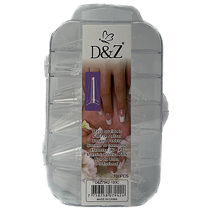 Tips Bailarina Transparente com 100 unhas D&Z