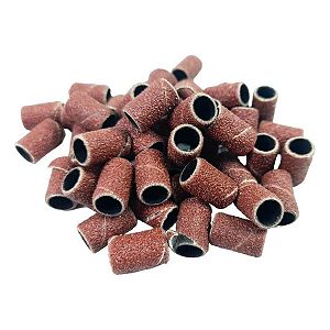 Kit 100 Refil Lixa Mandril Gramatura 80, 100, 120 e 180 para Motor Lixadeira Elétrica Unhas