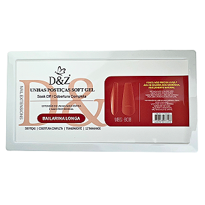 Unhas Postiças Soft Gel Bailarina 500 unidades D&Z