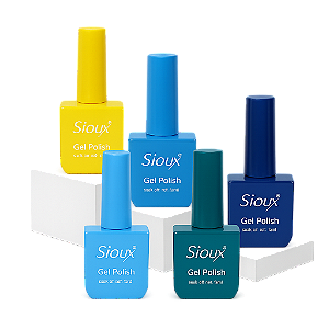 Coleção Sioux Explorer Esmaltes em Gel UV Azuis e Amarelo Vibrante 15ml