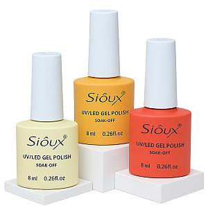 Esmaltes em Gel UV LED Sioux Amarelos e Laranja Coleção D Jelly – 8ml
