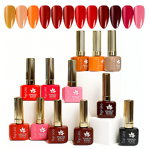 Kit 12 Esmaltes em Gel 15ml Paleta C Alta Pigmentação Lirio Coleção Premium