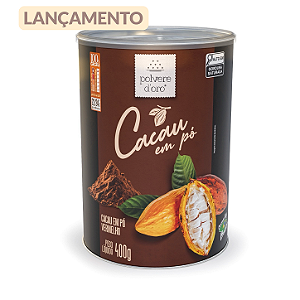 Cacau em pó alcalino vermelho 22|24% tubo lata 400g