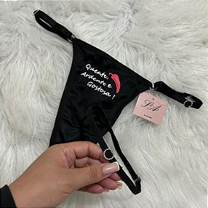 Calcinha "Quente, Ardente e Gostosa" com Chocker