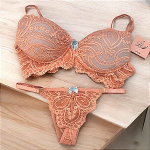 Conjunto Lingerie Cecília Rose com Azul