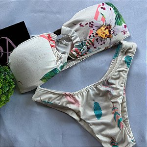 Conjunto Biquíni Tomara que caia Estampado