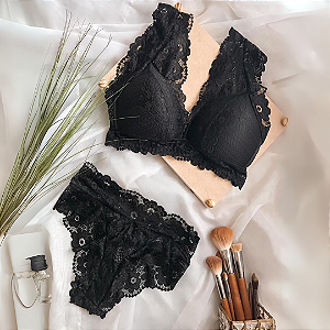 Conjunto Lingerie Rosemary Preto