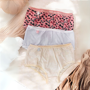 kit com 3 calcinhas infantis em cotton estampadas- Óculos