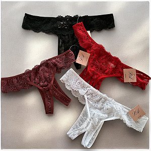 Calcinha em renda Sensual com Abertura
