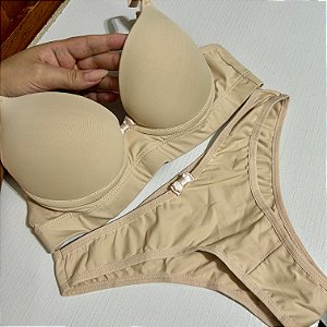 Conjunto Lingerie Basic Confort Bege