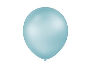 Balão Azul Claro Perolado Liso Nº7 com 50 unid.