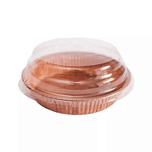 Forma descartável Mini Torta com tampa forneavel 90x20 com 10 unidades