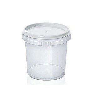 Pote redondo descartável com tampa e lacre 220ml com 10 unidades