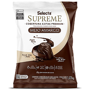 Cobertura Chocolate Meio Amargo em Gotas Selecta 1,01kg
