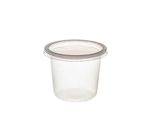 Pote com tampa em Plástico 500ml pacote com 25 unidades Orleplast