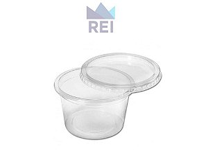 Kit Pote com Tampa em Plástico 350ml pacote com 25 unidades