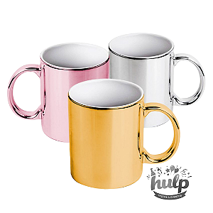 Caneca Cerâmica Resinada Cromada