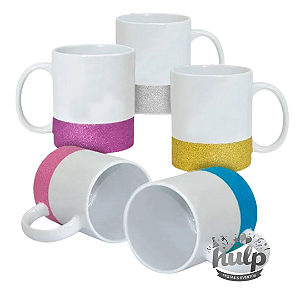 Caneca Cerâmica Base Glitter Personalizada