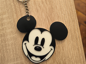 CHAVEIRO MICKEY MOUSE 3D BLACK/WHITE