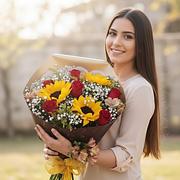 Buque de Rosas e Girassóis