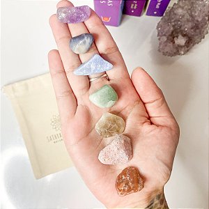 Kit Pedras dos 7 chakras Rolado - Equilíbrio, Alinhamento e Conexão
