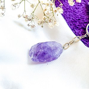Chaveiro de Ametista Bruta - Pedra da Transmutação