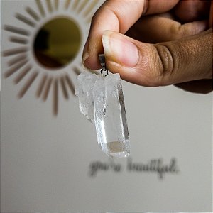 Pingente Drusa de Cristal Quartzo Transparente - Pedra da Amplificação