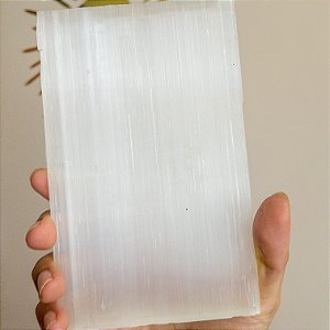 Placa de Selenita branca Bruta - Pedra da purificação
