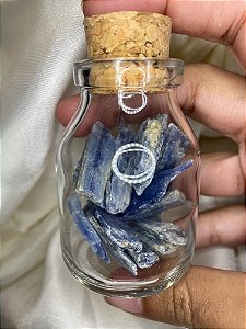 Garrafinha de cianita azul G - pedra do arcanjo Miguel