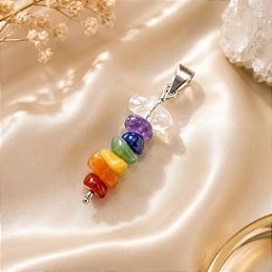 Pingente pedras dos 7 chakras - Equilíbrio, Alinhamento e Conexão