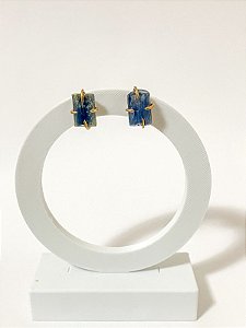 Brinco Cianita Azul Bruta - Arcanjo Miguel, Justiça espiritual e Proteção