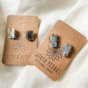 PROMOÇÃO Brinco Cianita Azul Bruta - Arcanjo Miguel, Justiça espiritual e Proteção