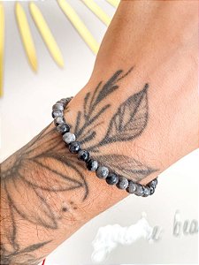 Pulseira de Larvikita 4mm | Rara | Neutralização de feitiços e clareza na tomada de decisões