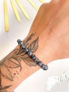 Pulseira de Larvikita 6mm | Rara | Neutralização de feitiços e clareza na tomada de decisões